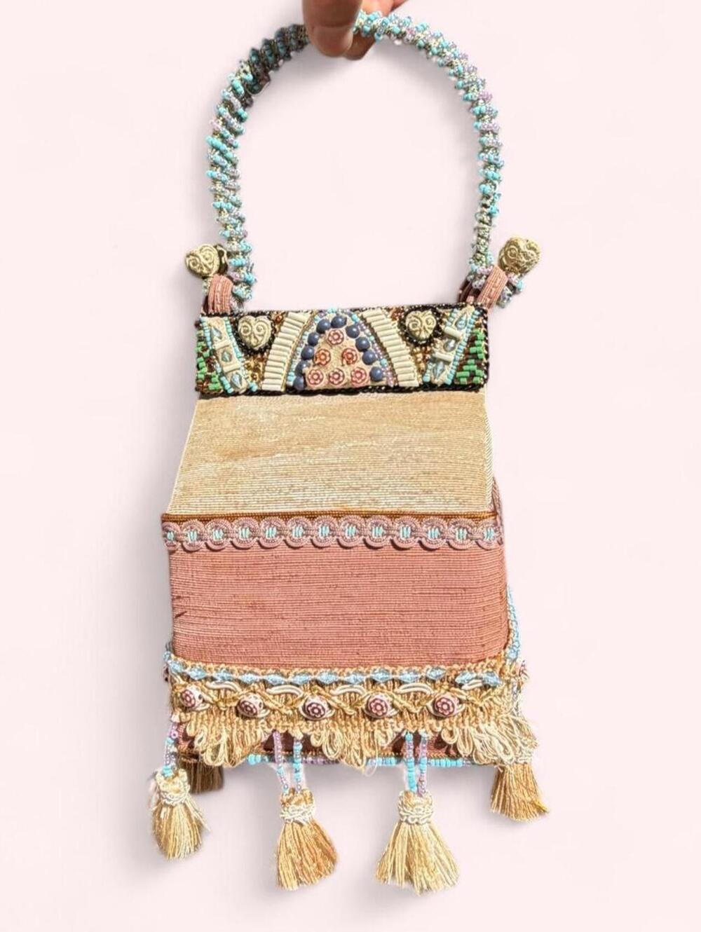 Vintage Mary Frances Beaded Fringe Mini Bag